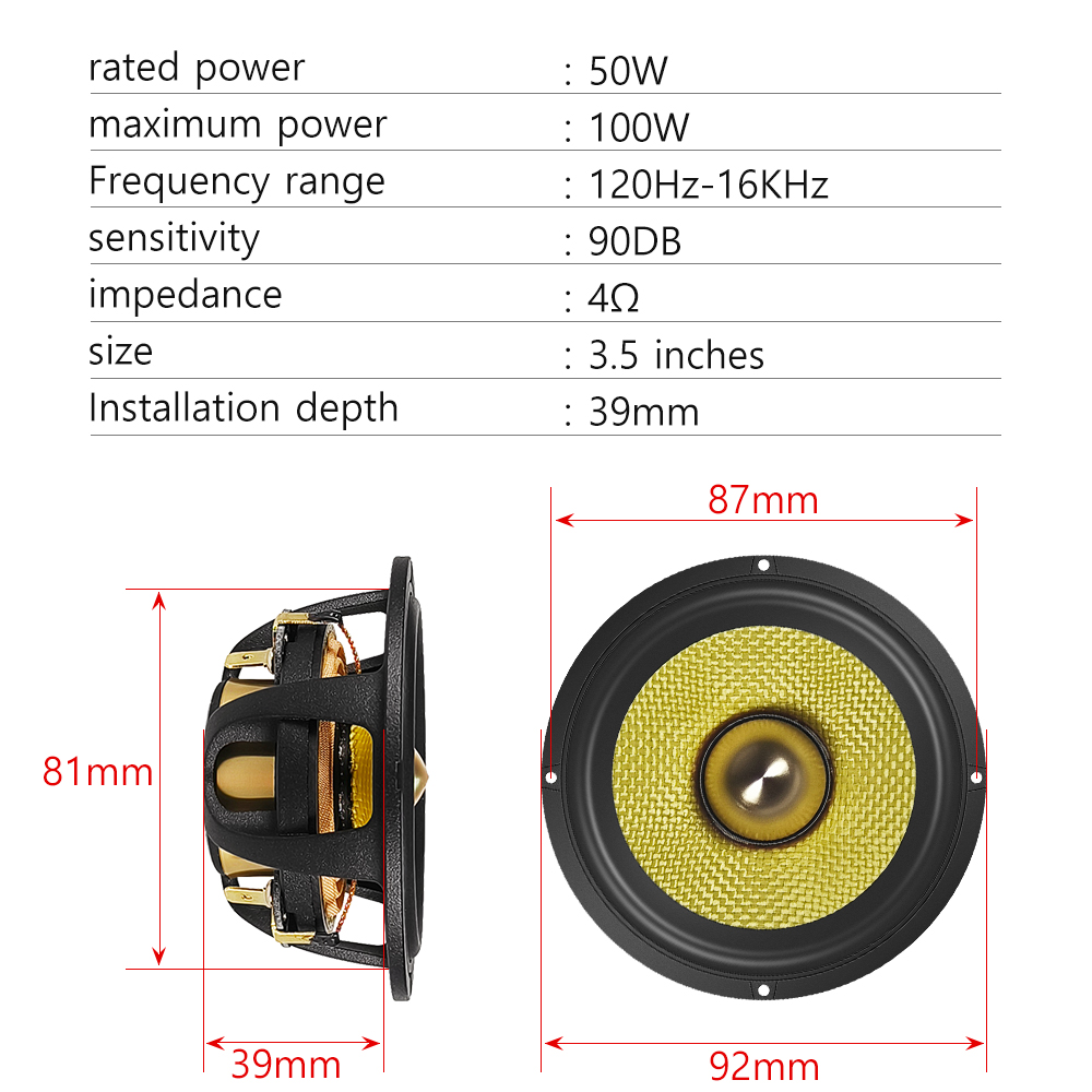 2 Stück 3,5-Zoll Bullet-Guided – Speaker Driver Bewertung und Preis
