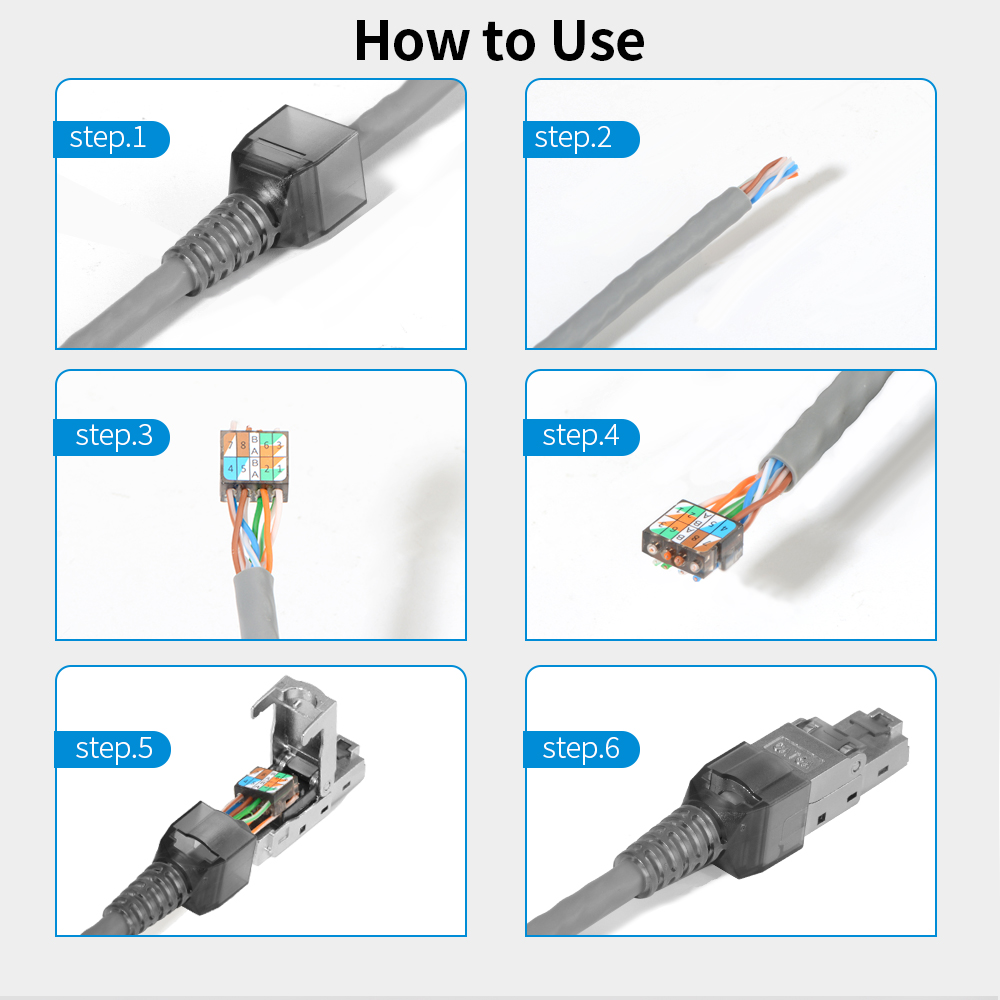 Cat6A/Cat6 abgeschirmter RJ45- – Rj45 Jack Bewertung und Preis
